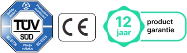 Tüf zuid gecertificeerd, CE gecertificeerd, 12 jaar productgarantie